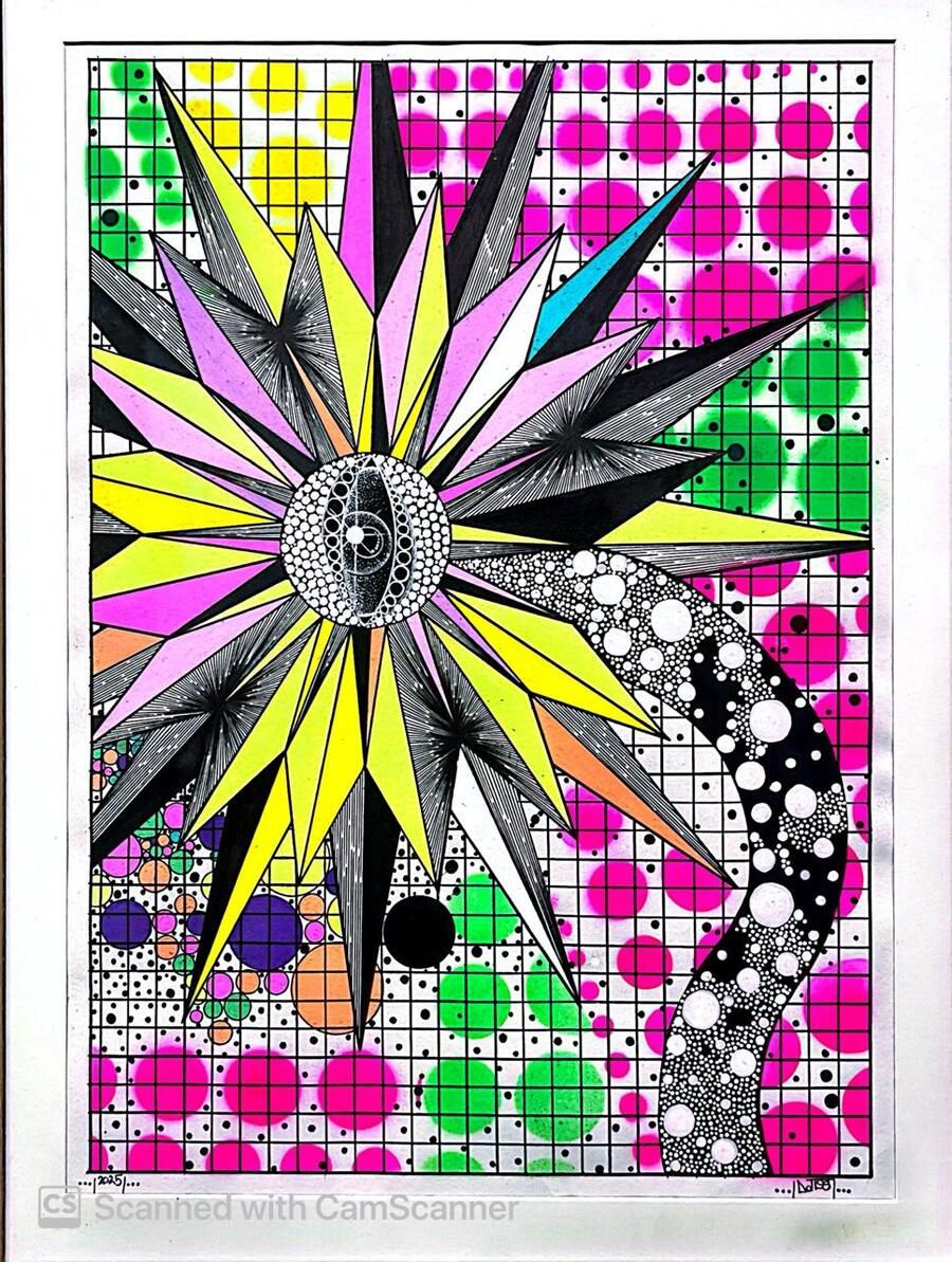 Geometric Sunflower II (Math Art)